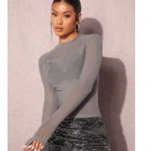 SHEIN Chic Gray Long Sleeve Top